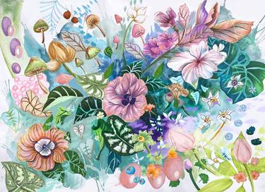 Print of Illustration Botanic Mixed Media by Katie O'Brien