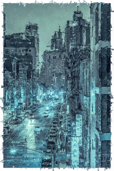 Original Abstract Cities Mixed Media by Youri Ivanov