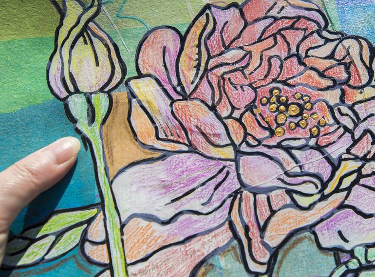 Original Art Nouveau Floral Painting by Ariadna de Raadt 