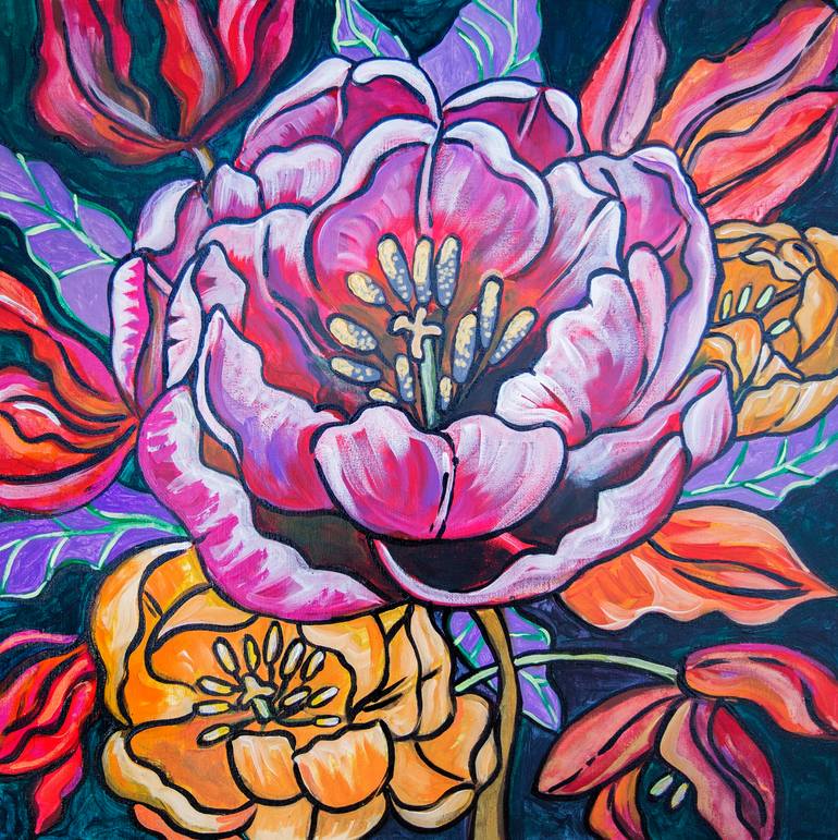 Flowers World 4 Painting by Ariadna De Raadt | Saatchi Art