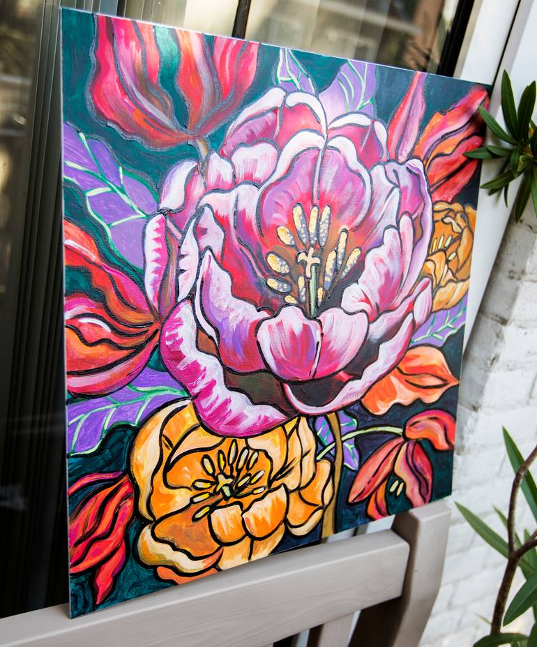 Flowers World 4 Painting by Ariadna De Raadt | Saatchi Art