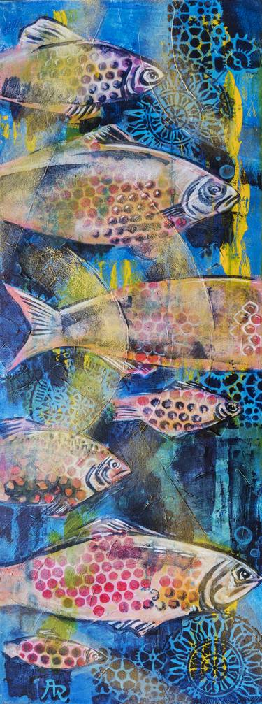 Original Art Deco Fish Paintings by Ariadna de Raadt