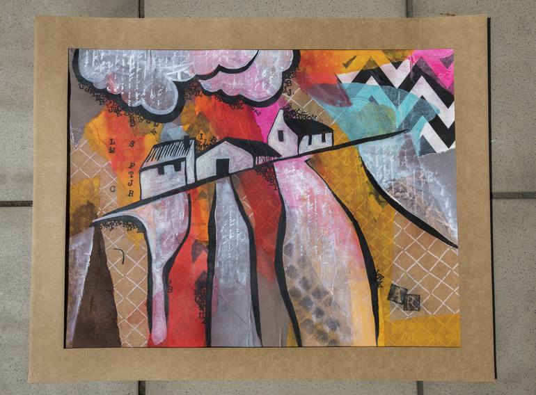 Original Art Deco Landscape Collage by Ariadna de Raadt 