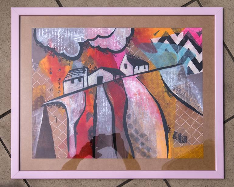 Original Art Deco Landscape Collage by Ariadna de Raadt 