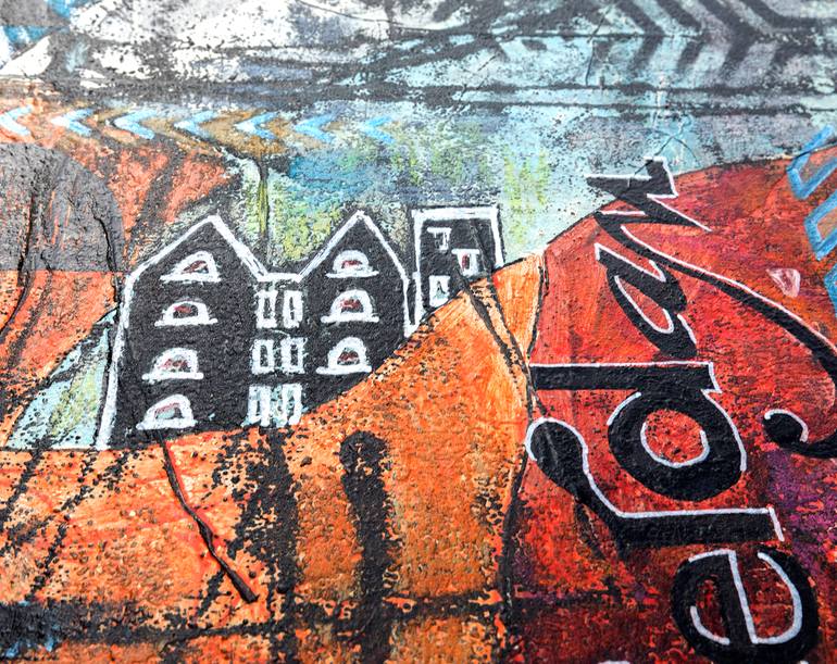 Original Abstract Expressionism Cities Painting by Ariadna De Raadt 