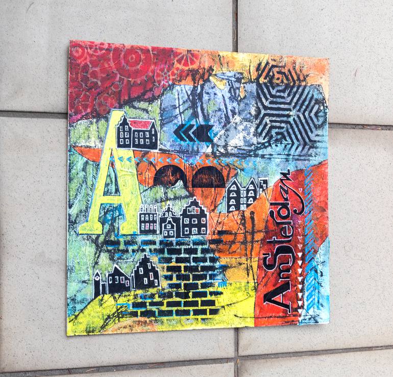 Original Abstract Expressionism Cities Painting by Ariadna De Raadt 