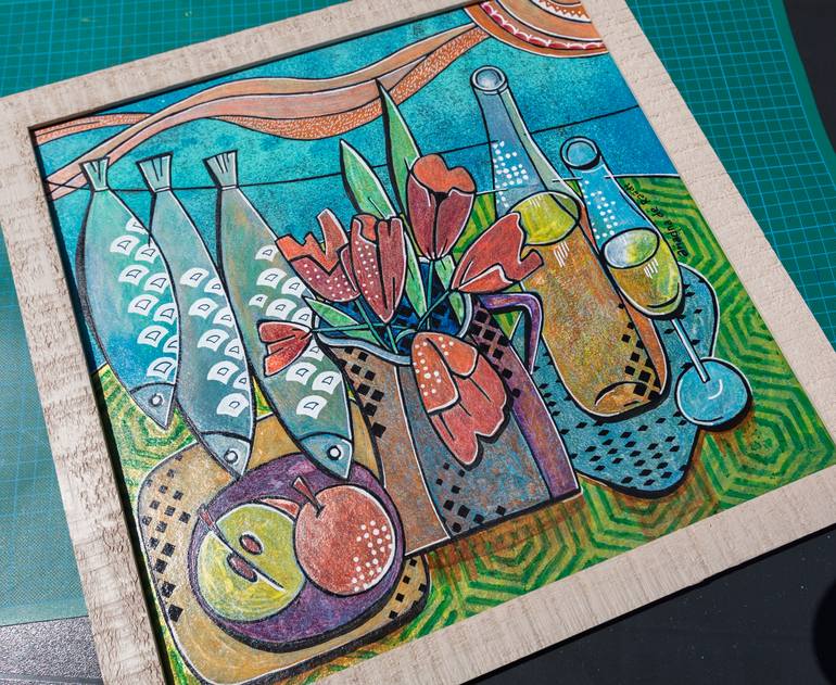 Original Cubism Food & Drink Painting by Ariadna De Raadt 