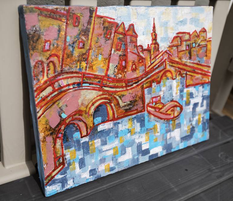 Original Abstract Expressionism Cities Painting by Ariadna de Raadt 