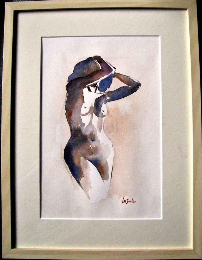 Original Expressionism Nude Painting by Le Junter Jean-Noël