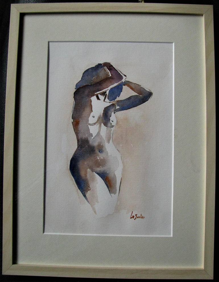 Original Expressionism Nude Painting by Le Junter Jean-Noël