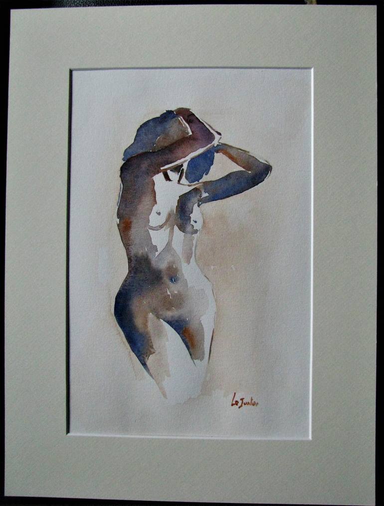 Original Expressionism Nude Painting by Le Junter Jean-Noël