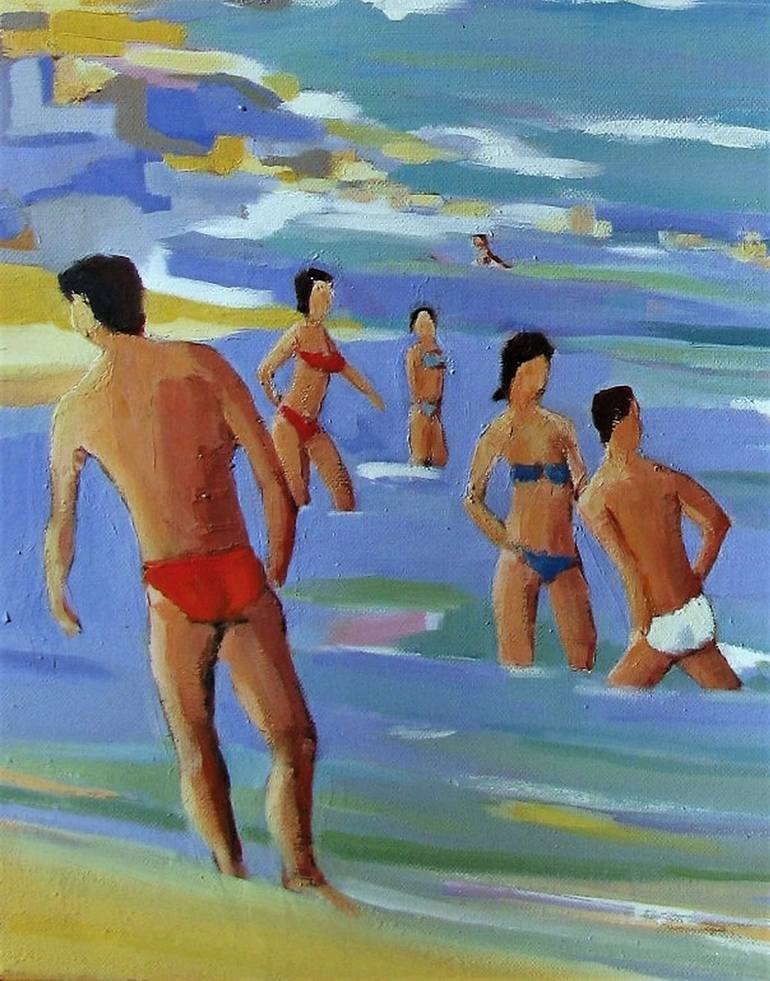 Original Beach Painting by Le Junter Jean-Noël