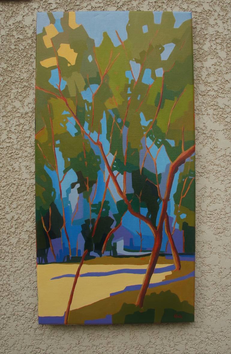 Original Impressionism Tree Painting by Le Junter Jean-Noël