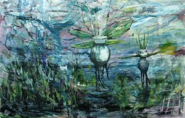 Original Abstract Expressionism Water Paintings by Demet Yalcinkaya