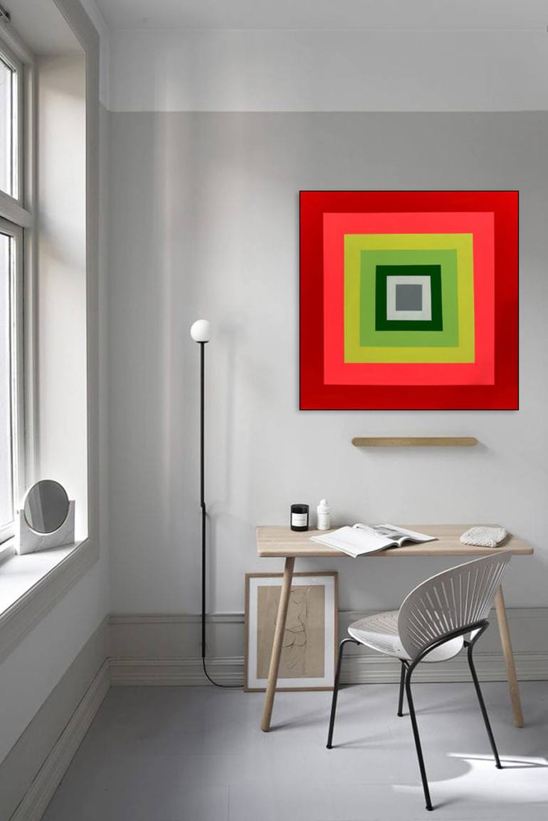 Original Abstract Geometric Painting by Julie Ahmad