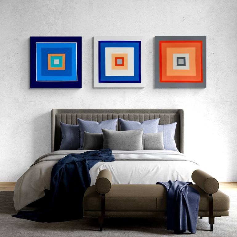 Original Abstract Geometric Painting by Julie Ahmad