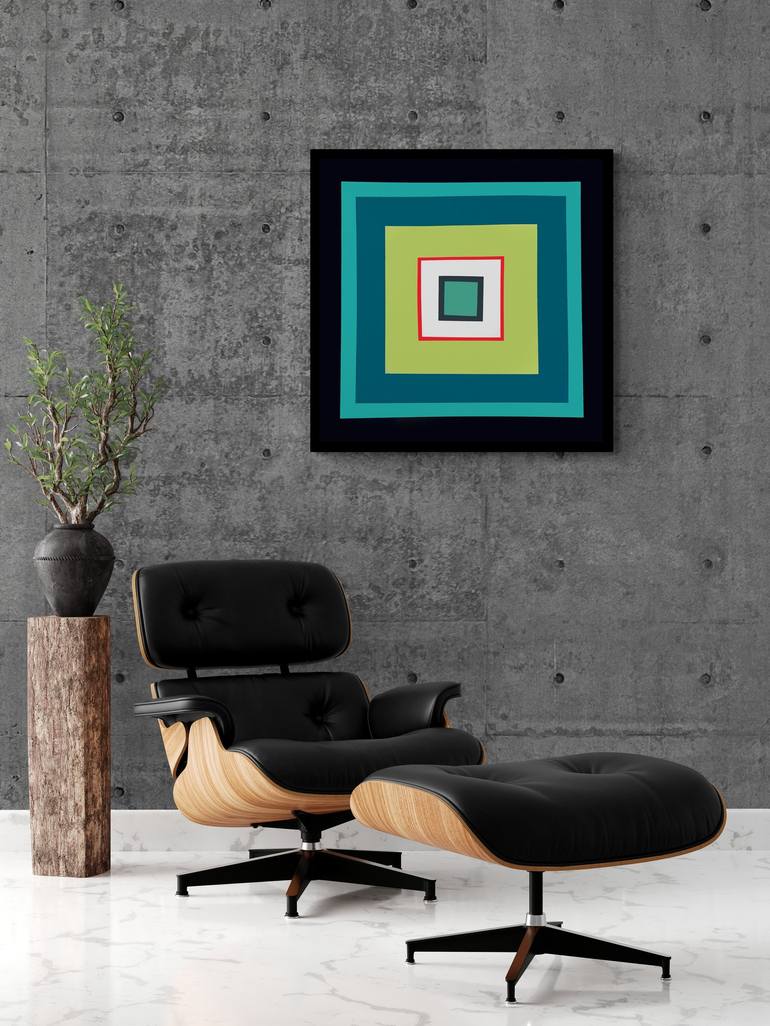 Original Abstract Geometric Painting by Julie Ahmad