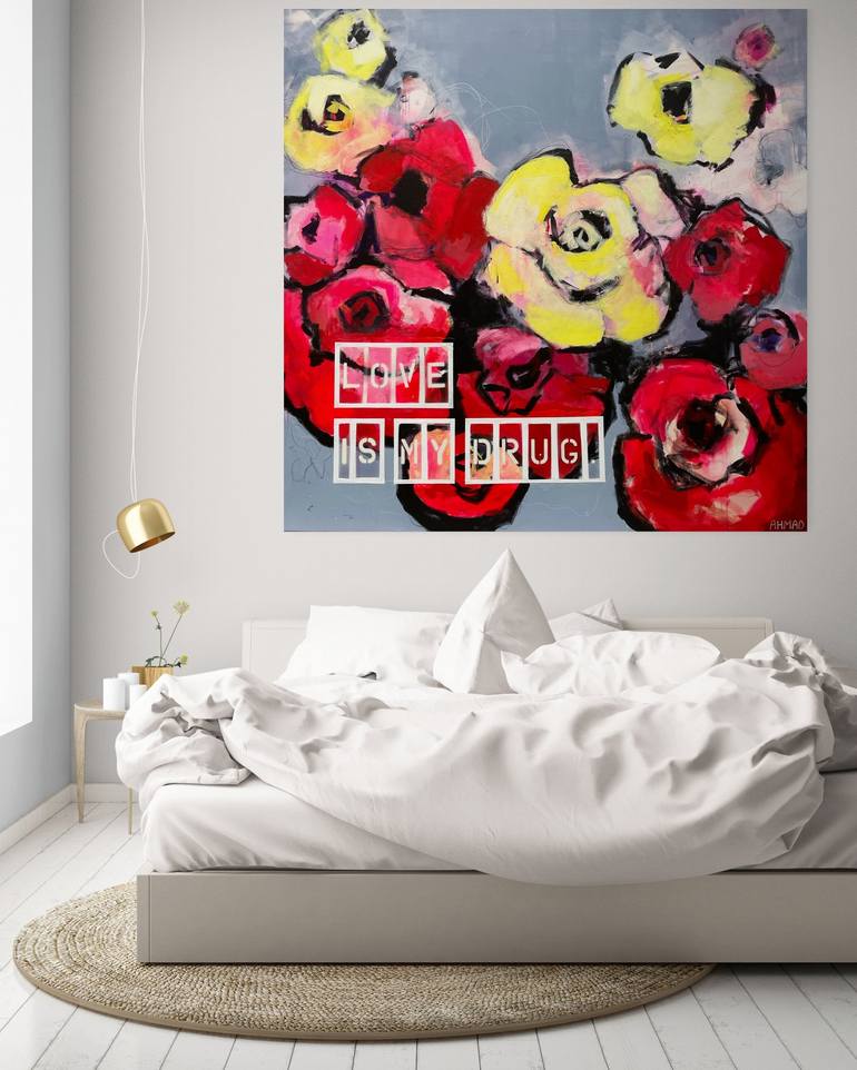 Original Abstract Floral Painting by Julie Ahmad