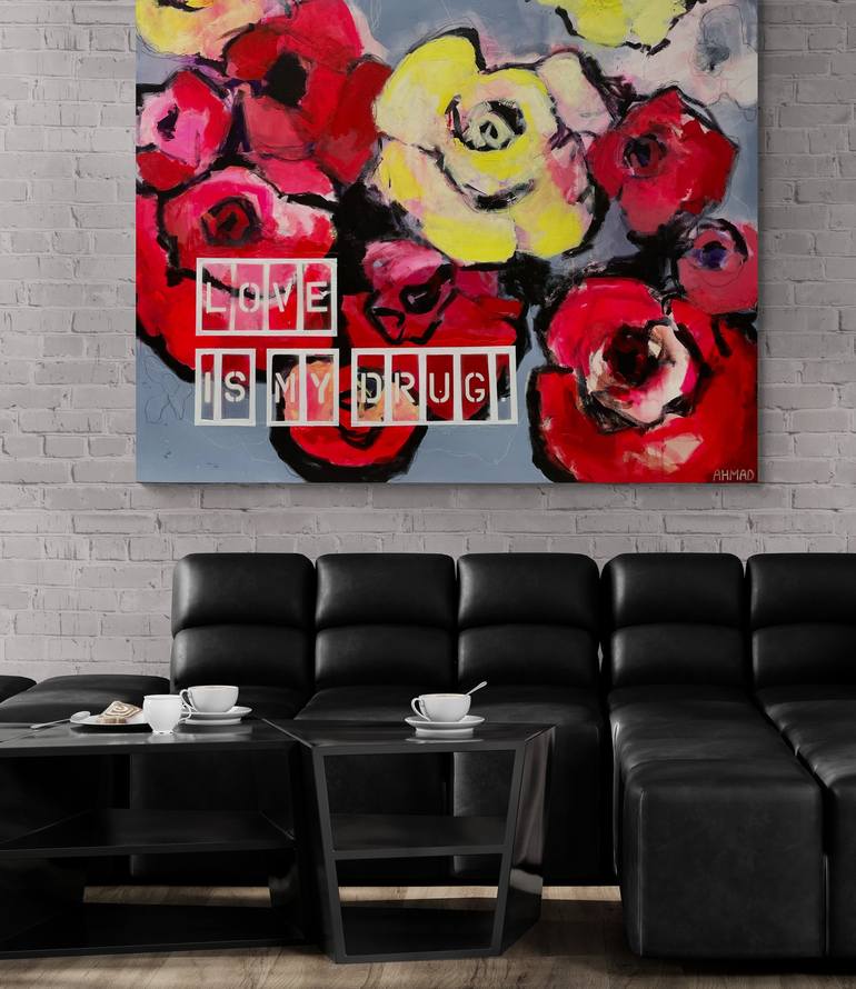 Original Abstract Floral Painting by Julie Ahmad