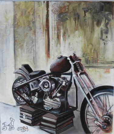 Original Motorbike Painting by michela banfi
