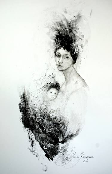 Original Abstract Family Drawings by Inna Komarova