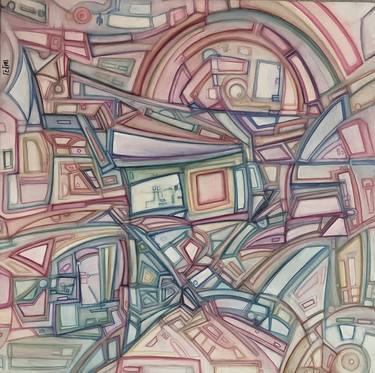 Original Cubism Abstract Drawings by Leilani Leilani