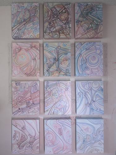 Original Cubism Abstract Drawings by Leilani Leilani