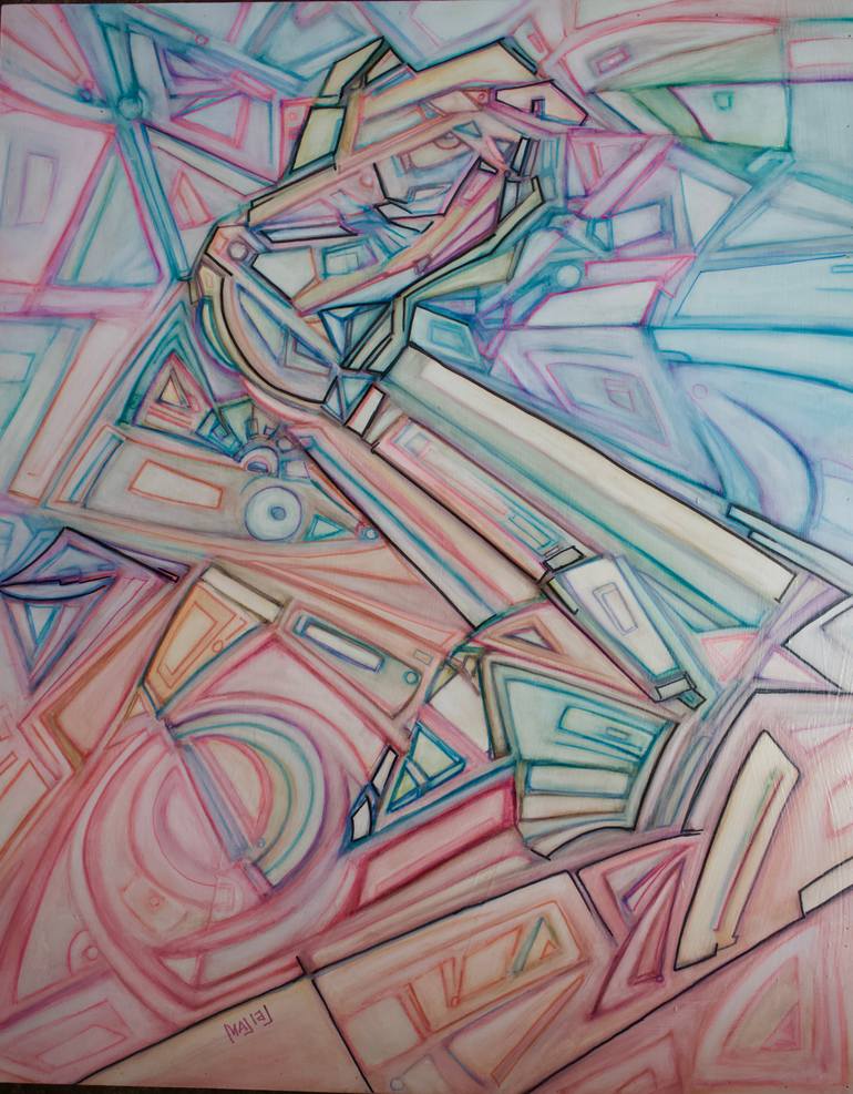 Original Cubism Abstract Drawing by Leilani Leilani