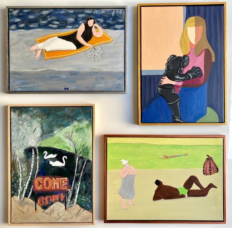 Original Contemporary Beach Painting by Dominique Steffens