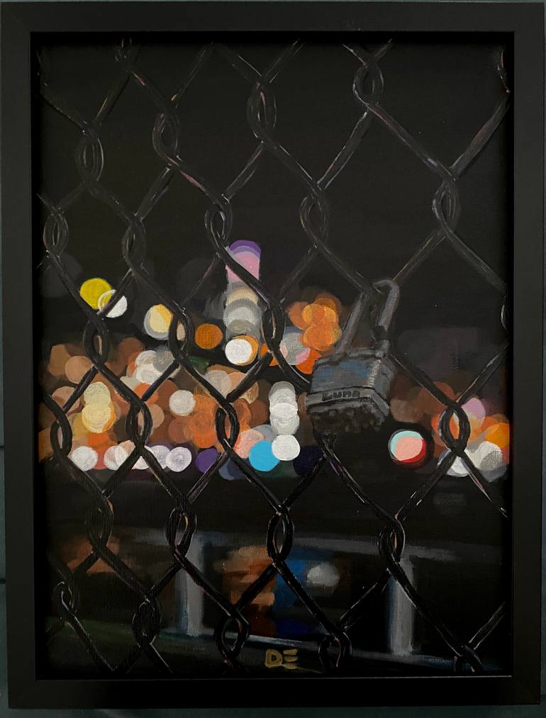 Original Love Painting by Dominique Steffens | Contemporary Art on Canvas | IF YOU GET CAUGHT BETWEEN THE MOON AND NYC