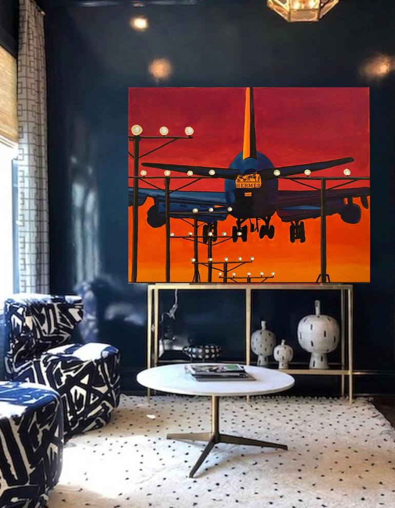 Original Aeroplane Painting by Dominique Steffens