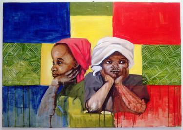 Print of Expressionism Family Paintings by Augustine Kawoh