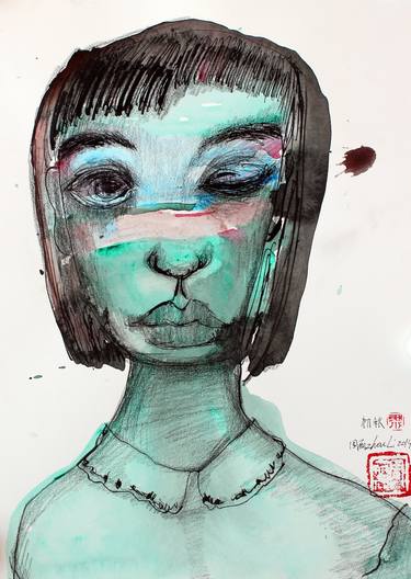 Print of Expressionism People Drawings by Li Zhou