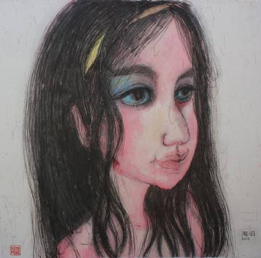 Original Expressionism Portrait Drawings by Li Zhou