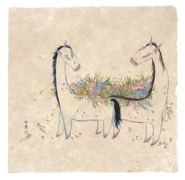 Print of Horse Paintings by Li Zhou