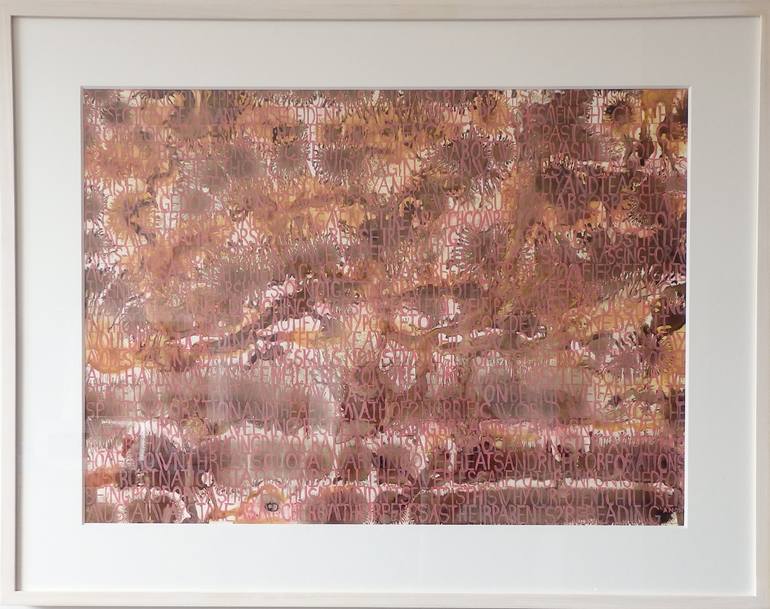 Original Asemic Abstract Painting by KATE PELLEGRINI