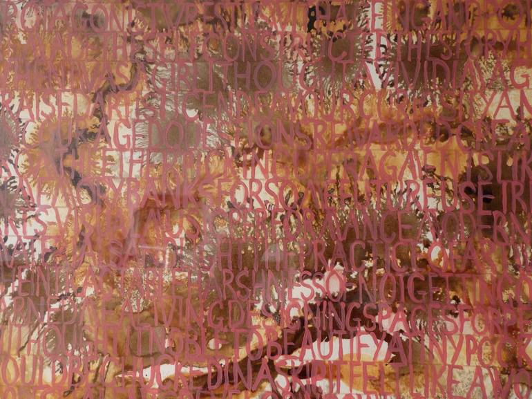 Original Asemic Abstract Painting by KATE PELLEGRINI