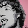 Acrylic painting of the great Mick Jagger on a bright pink background. Painted on a heavy duty gallery-wrapped canvas and ready to hang or be framed.
