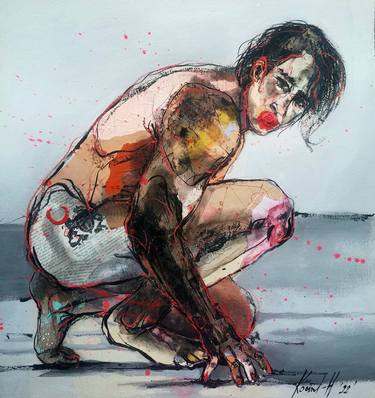 Original Figurative Nude Drawings by Nevena Kostic