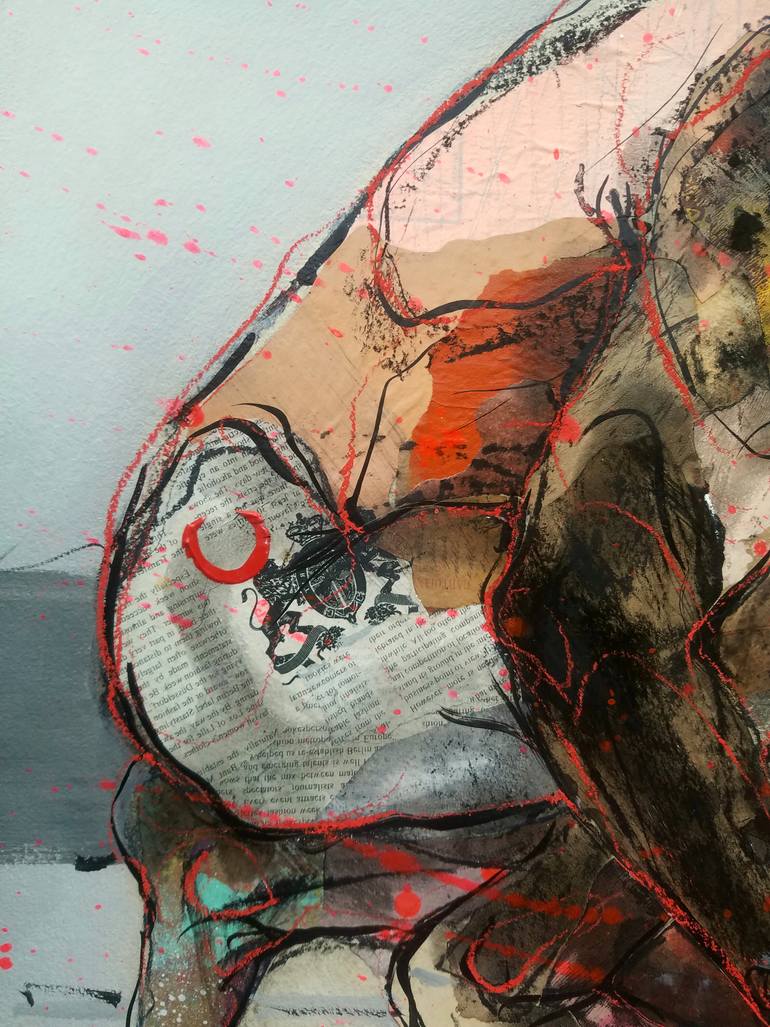 Original Expressionism Nude Drawing by Nevena Kostic