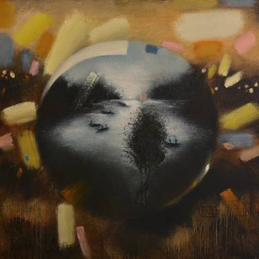 Original Surrealism Landscape Painting by Eduard Zentsik