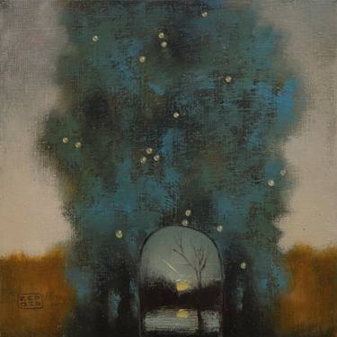 Original Symbolism Landscape Painting by Eduard Zentsik