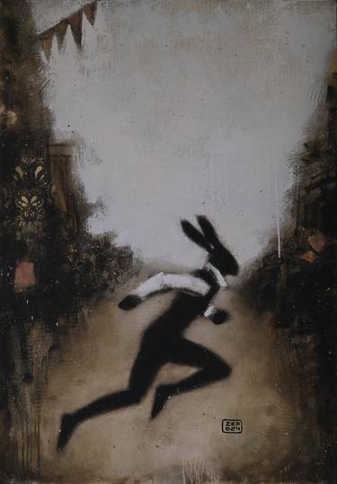 Original Symbolism People Painting by Eduard Zentsik