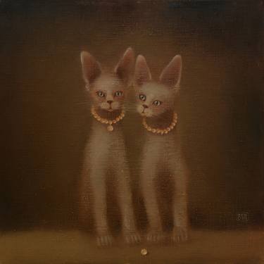 Print of Cats Paintings by Eduard Zentsik
