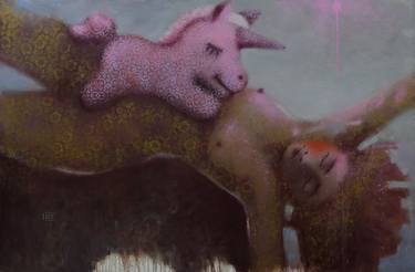 Saatchi Art Artist Eduard Zentsik; Paintings, “Girl and Unicorn.” #art