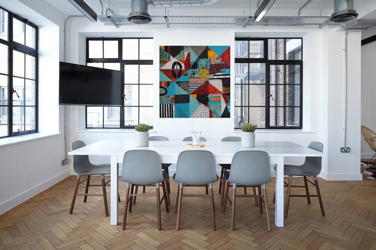 Triangles Painting by Paige Schiller Hirsch | Saatchi Art Triangles Painting