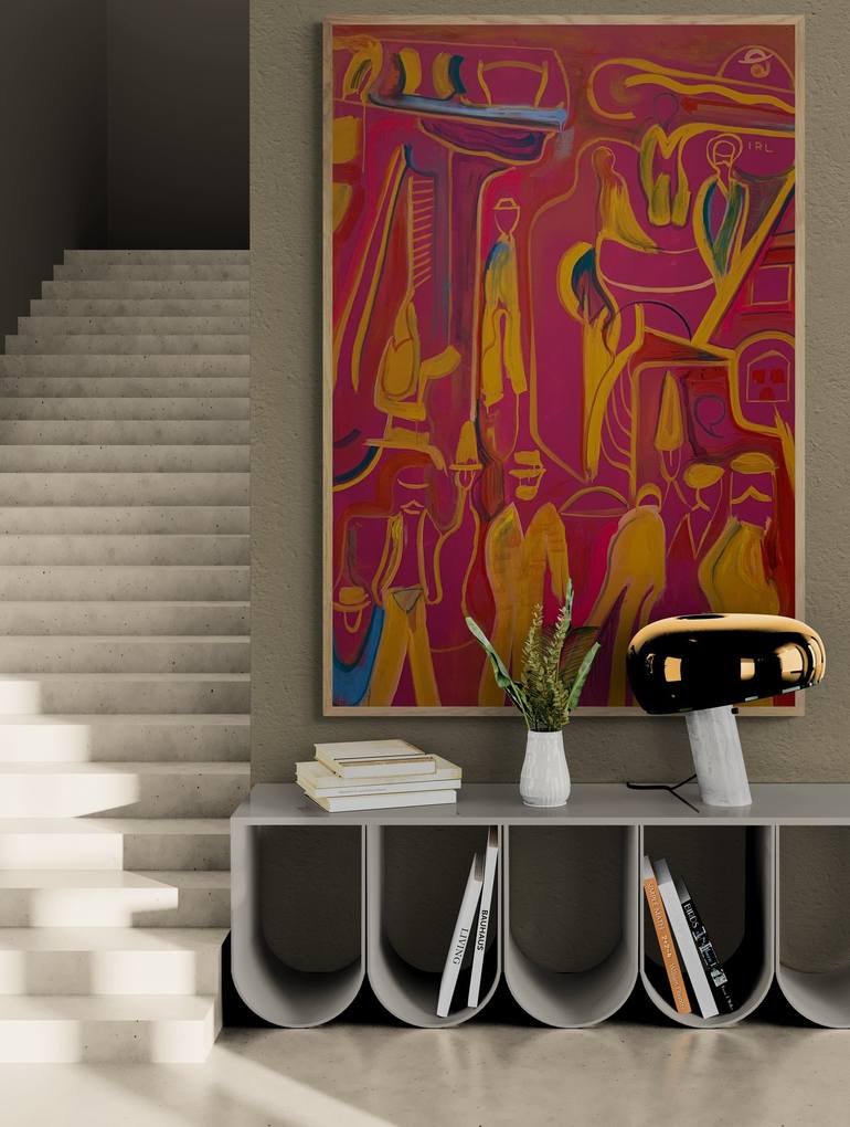 Original Abstract Architecture Painting by Marc Aaron Hyman