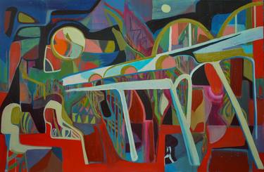 Original Abstract Cities Paintings by Marc Aaron Hyman