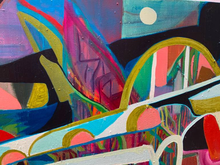 Original Abstract Cities Painting by Marc Aaron Hyman