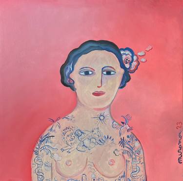 Original Figurative Women Paintings by de Miramon alice